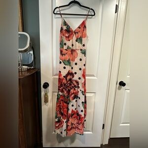 FARM Rio for Anthropologie Floral Eyelet Maxi Dress with side zipper - Size 8